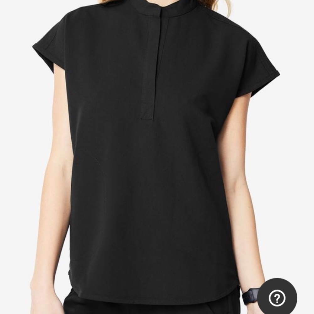 Figs Rafaela Scrub Top—Black